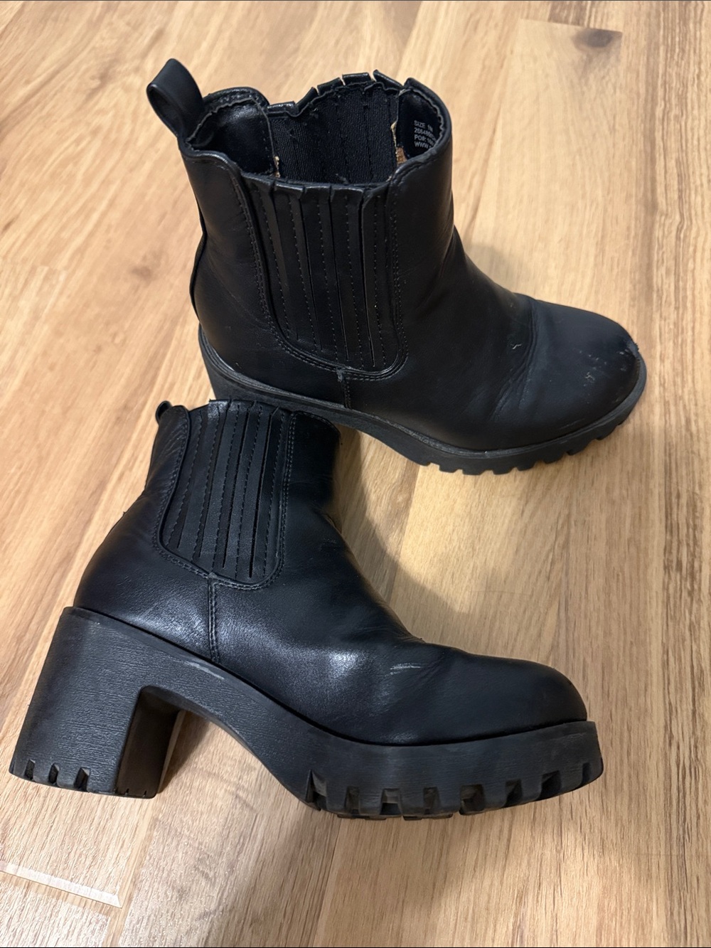 Kids Black Chunky Chelsea Boots